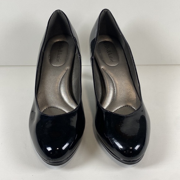 Kelly & Katie black shiny heels - Picture 3 of 8